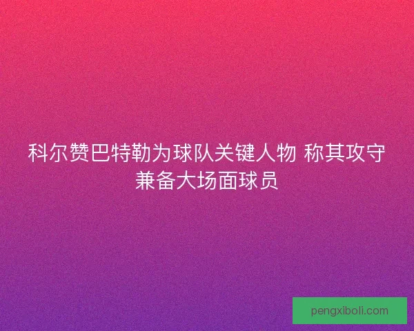 科尔赞巴特勒为球队关键人物 称其攻守兼备大场面球员